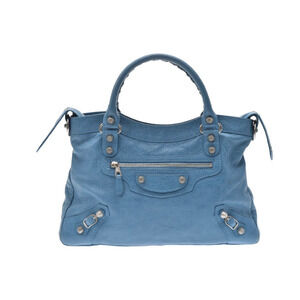 Balenciaga Giant Town Blue Lambskin Bag Strap Card